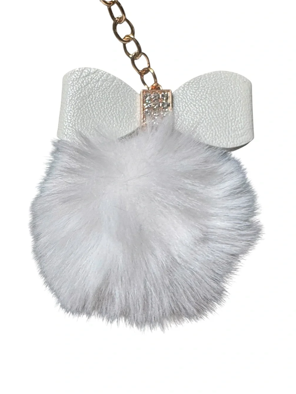 Faux Fur Pom-Pom Keychain Charms. Set of 3. NIP